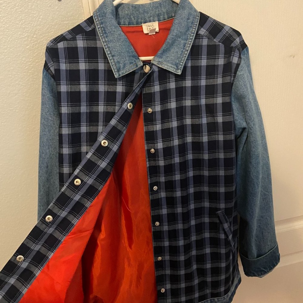 Checkered Denim Jacket